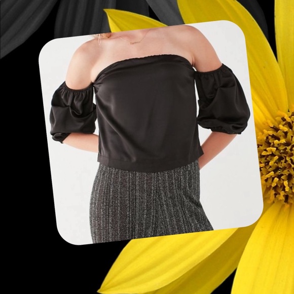 Urban Outfitters Tops - Urban Outfitters Off the Shoulders Satin Blouse NWT